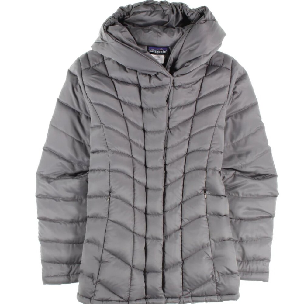 Patagonia Womens Goose Down Downtown Loft Jacket Hooded Full Zip Puffer